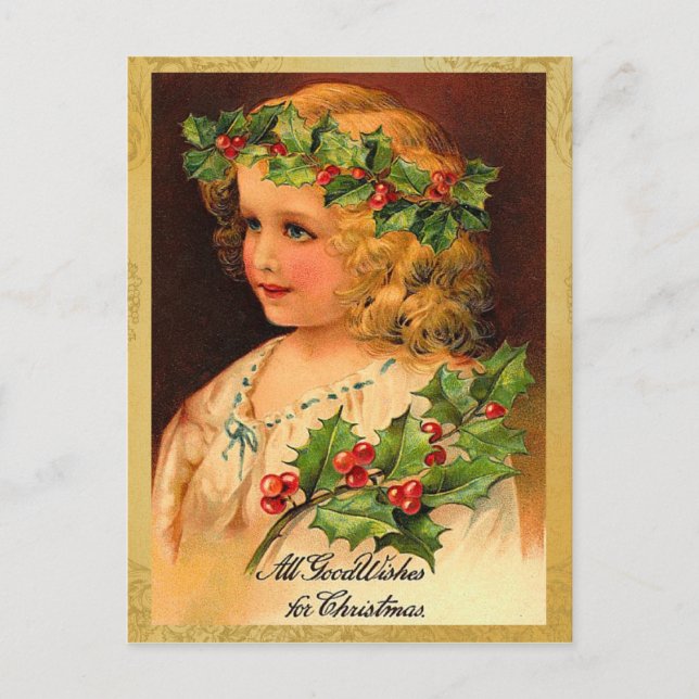Old Fashion Christmas Holiday Postcards (Front)