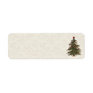 old fashion christmas tree address labels
