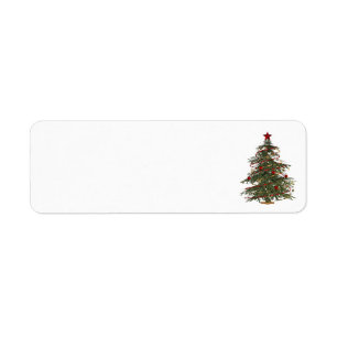 old fashion christmas tree address labels