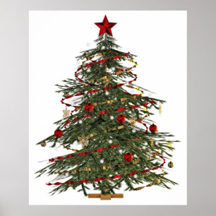 old fashion christmas tree poster
