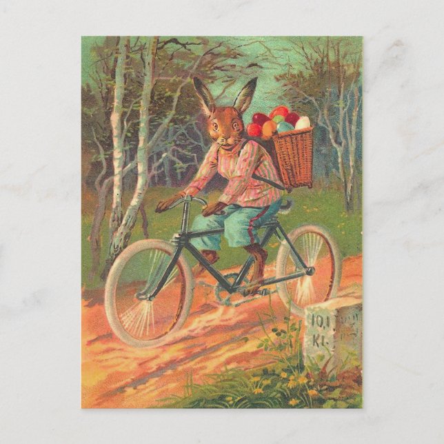 Old Fashion Easter Bunny Holiday Postcard (Front)