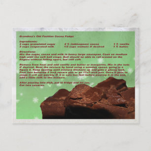 Old Fashion Fudge Grandma's Recipe Postcard
