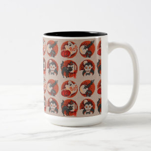 Old Fashion Halloween Faux Cross-Stitch Mug