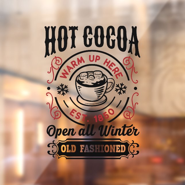 Old Fashion hot cocoa Christmas Window Cling (Sheet 2)