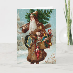 Old Fashion Santa Christmas Card
