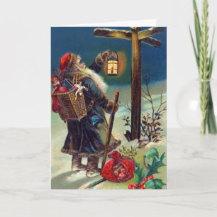 Old Fashion Santa Christmas Cards