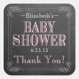 Old Fashion Typography Baby Shower Square Sticker
