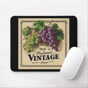 Old Fashion Vintage Grapes, Purple and Black Wine Mouse Mat