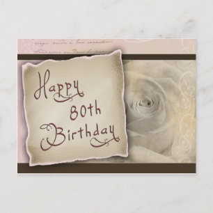 Old Fashioned 80th Birthday Greetings Postcard
