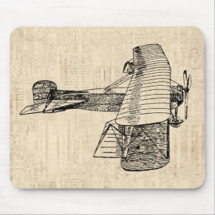 Old Fashioned Aeroplane Mouse Mat
