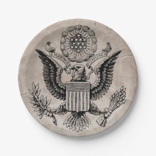 Old Fashioned American Coat of Arms Paper Plate