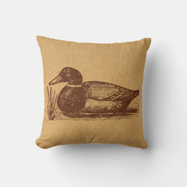 Old Fashioned Antique Duck Art Cushion (Front)