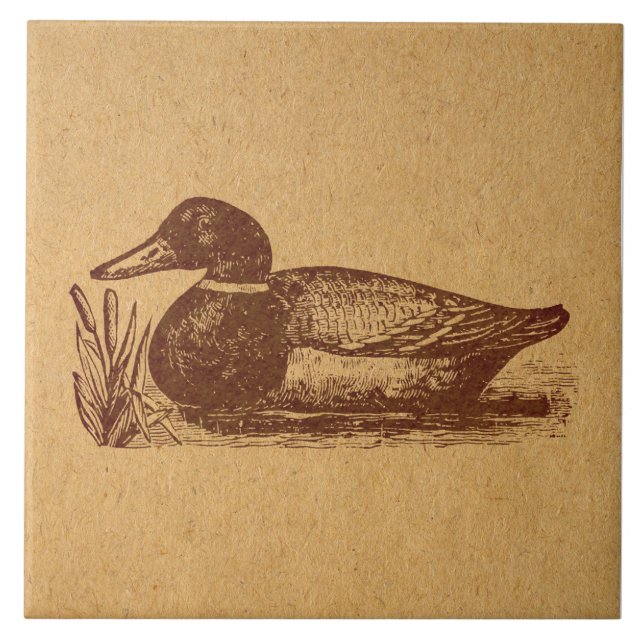 Old Fashioned Antique Duck Art Tile (Front)