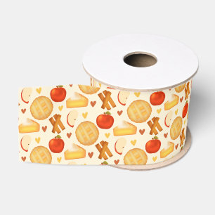 Old Fashioned Apple Pie And Ingredients Grosgrain Ribbon