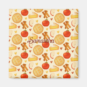 Old Fashioned Apple Pie And Ingredients Magnet