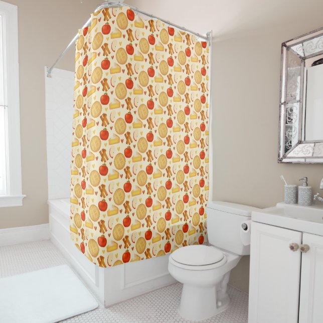 Old Fashioned Apple Pie And Ingredients Shower Curtain (In Situ)