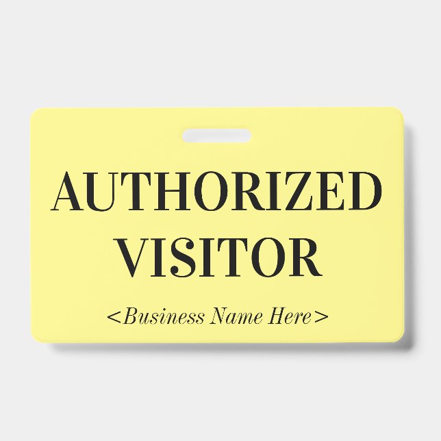 Old Fashioned "AUTHORIZED VISITOR" Badge ID Badge (Front)