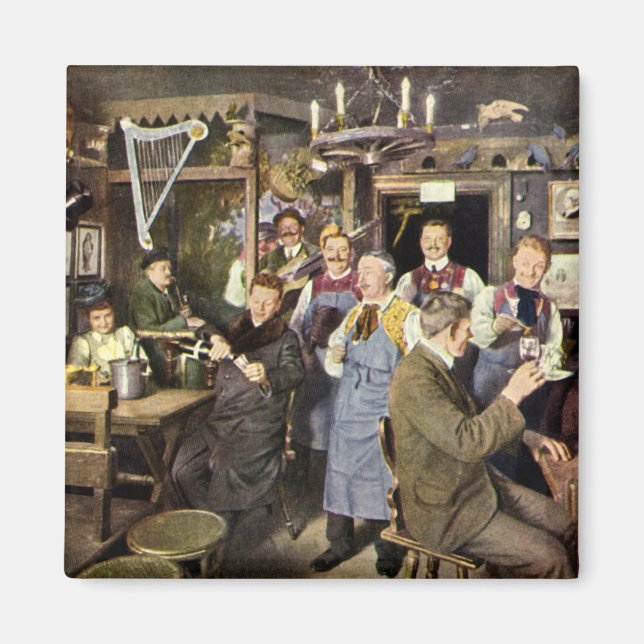 Old Fashioned Bar with People Celebrating, a Party Magnet (Front)