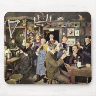Old Fashioned Bar with People Celebrating, a Party Mouse Mat