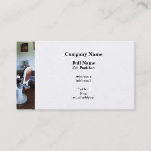 Old Fashioned Barber Chair - Platinum Finish Business Card