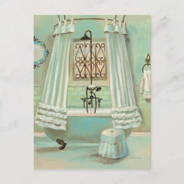 Old Fashioned Bathroom Postcard (Front)