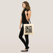 Old Fashioned Black and White Floral Tote Bag (Front (Model))