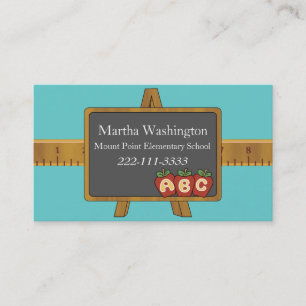 Old Fashioned Black Board Teacher's Business Card