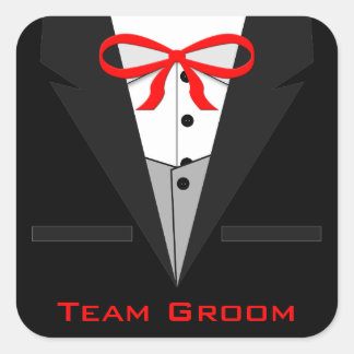 Old Fashioned Black Tuxedo Square Sticker