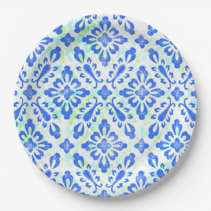Old Fashioned Blue and White China Pattern Paper Plate