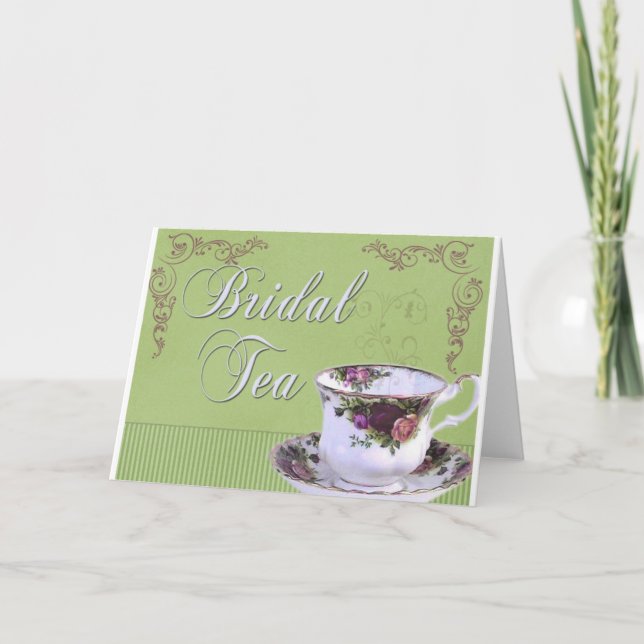 Old fashioned Bridal Tea Invitation (Front)