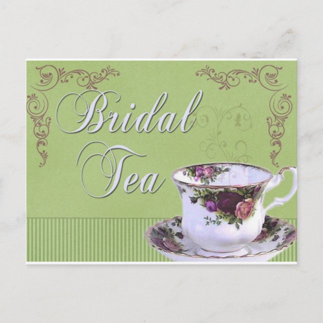 Old fashioned Bridal Tea Invitation (Front)