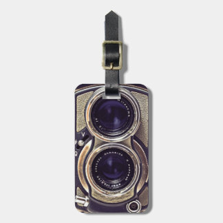 Old-fashioned camera luggage tag