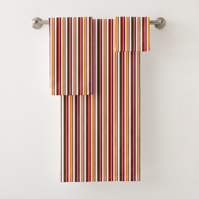 Old Fashioned Candy Stripes (large scale) Bath Towel Set (Insitu)