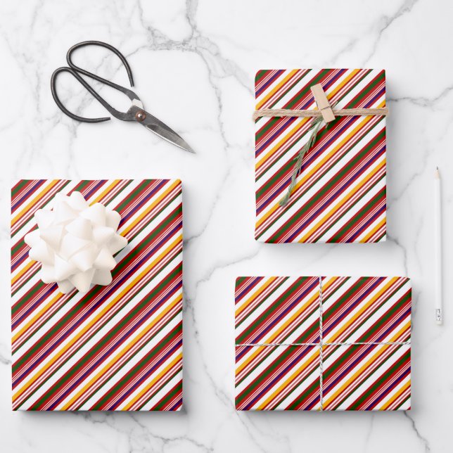Old Fashioned Candy Stripes (large scale) Wrapping Paper Sheet (Front)