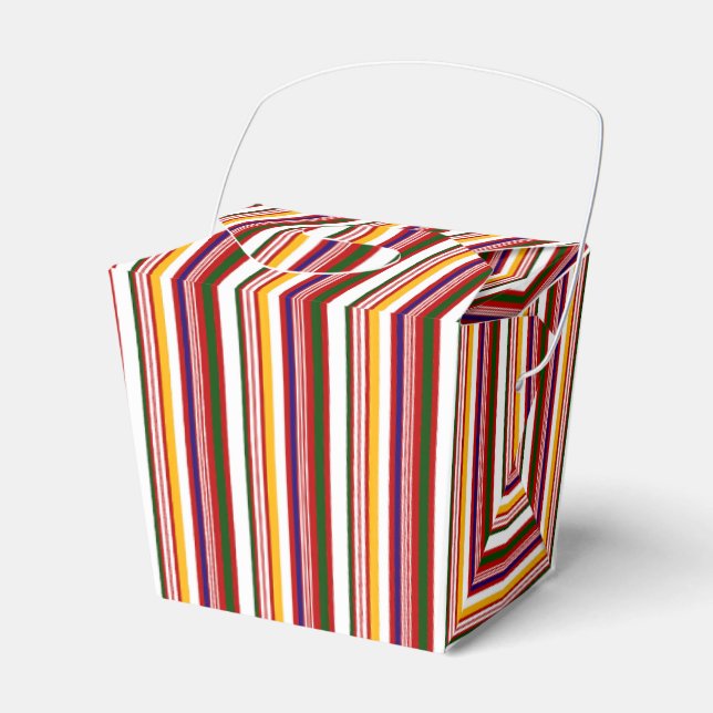 Old Fashioned Candy Stripes Take Out Favour Box (Front Side)