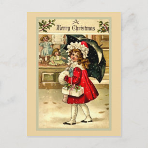 Old fashioned cheer holiday postcard
