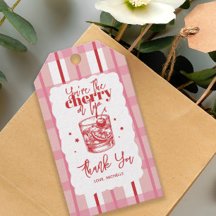 Old Fashioned Cherry on Top Red Thank You Gift Tags