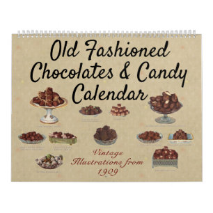 Old Fashioned Chocolates & Candy Illustrations Calendar