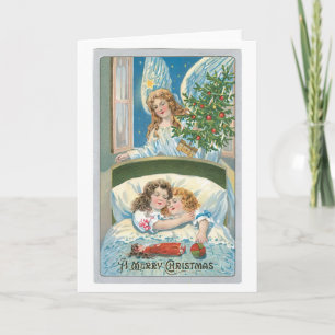 Old-fashioned Christmas, Angel Holiday Card