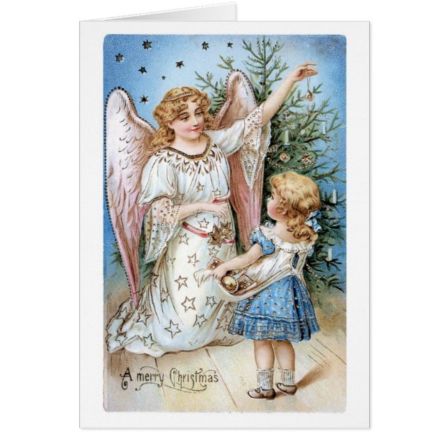 Old-fashioned Christmas, Angel with Girl (Front)