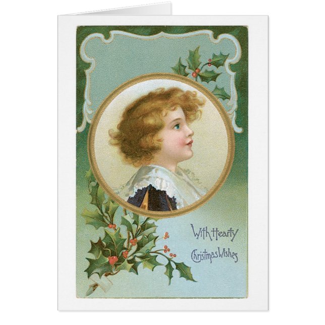 Old-fashioned Christmas, Boy, Holly (Front)