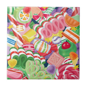 Old Fashioned Christmas Candy Ceramic Tile