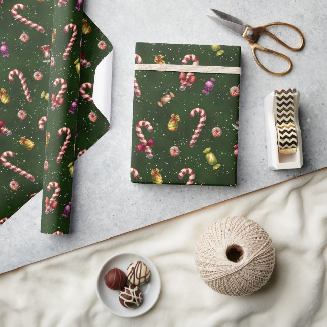 Old Fashioned Christmas Candy Wrapping Paper (Crafts)