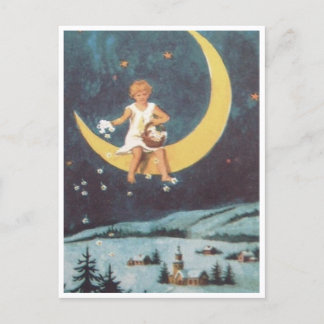 Old Fashioned Christmas Card- Blank Holiday Postcard