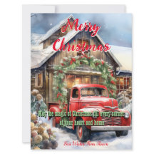 old fashioned Christmas cardFlat Card