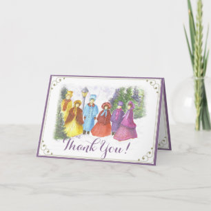 OLD FASHIONED CHRISTMAS CAROLERS THANK YOU CARD