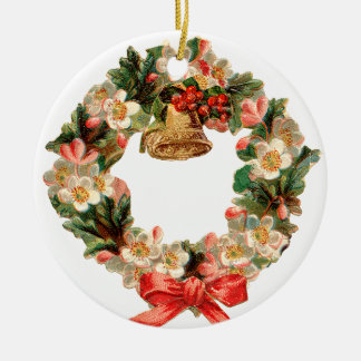 Old-fashioned Christmas, Christmas wreath Ceramic Tree Decoration
