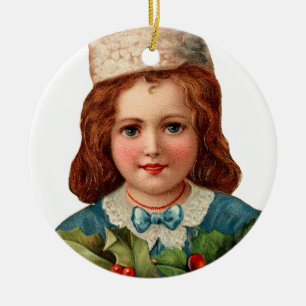Old-fashioned Christmas, Girl Ceramic Tree Decoration