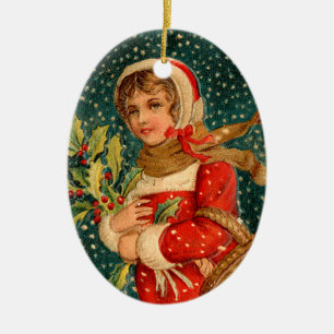 Old-fashioned Christmas, Girl Ceramic Tree Decoration
