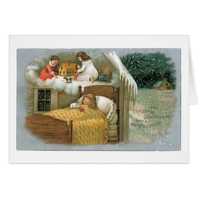 Old-fashioned Christmas, Girl is dreaming (Front Horizontal)